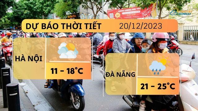 Dự báo thời tiết hôm nay 20/12: Hà Nội rét đậm 11 độ C, Đà Nẵng mưa & TP.HCM nắng 