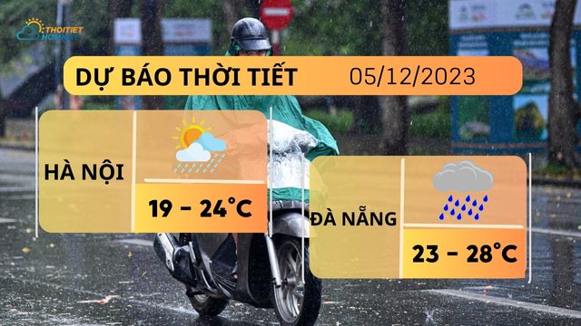 Thời tiết hôm nay 5/12: Hà Nội đêm mùa phùn và rét, Đà Nẵng mưa rải rác