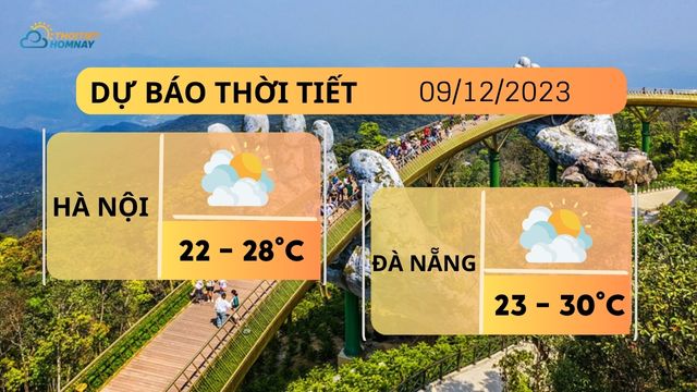 Dự báo thời tiết hôm nay 9/12: Hà Nội đêm rét, Đà Nẵng & TP.HCM không mưa