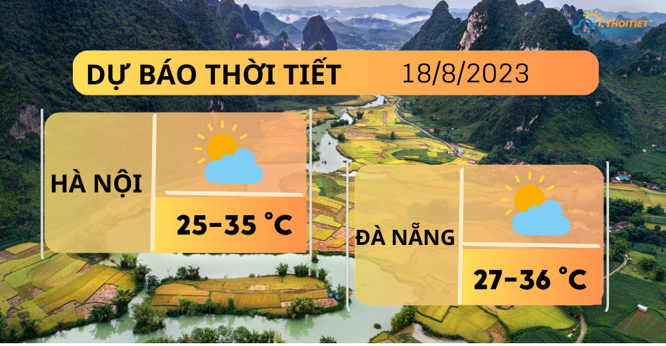 Dự báo thời tiết hôm nay 18/8/2023:  Ngày nắng, chiều tối mưa dông