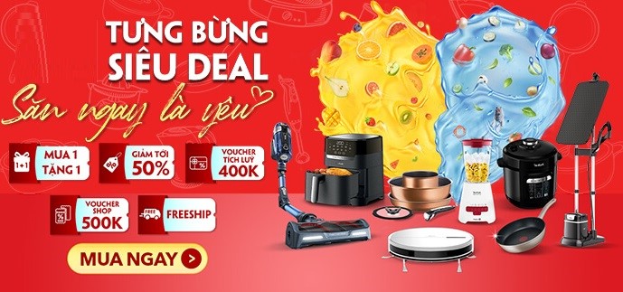 Ngày hội Tefal duy nhất 17/4 Lazada bán gia dụng, đụng là RẺ