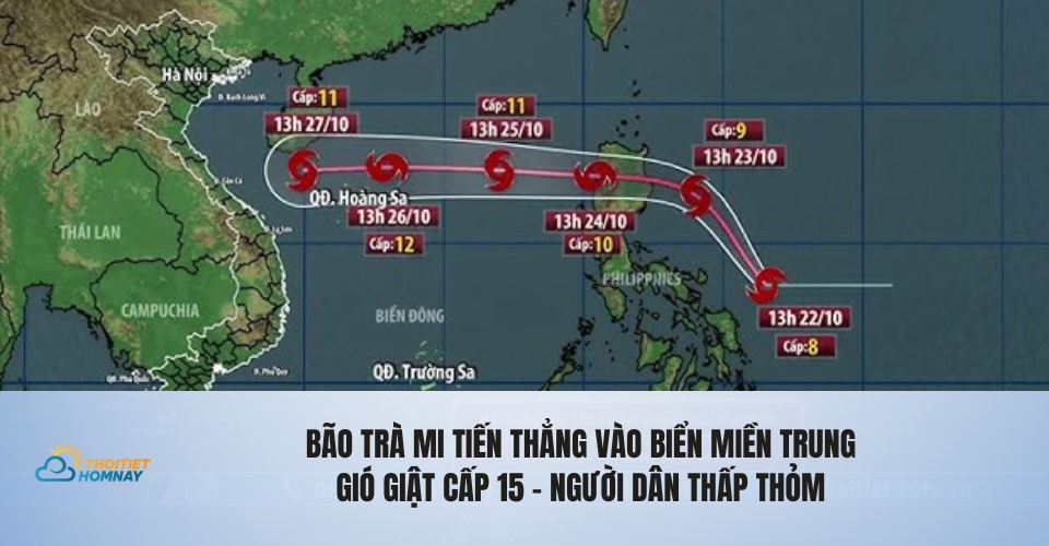 Bão Trà Mi tăng cấp, miền Trung thấp thỏm lo âu